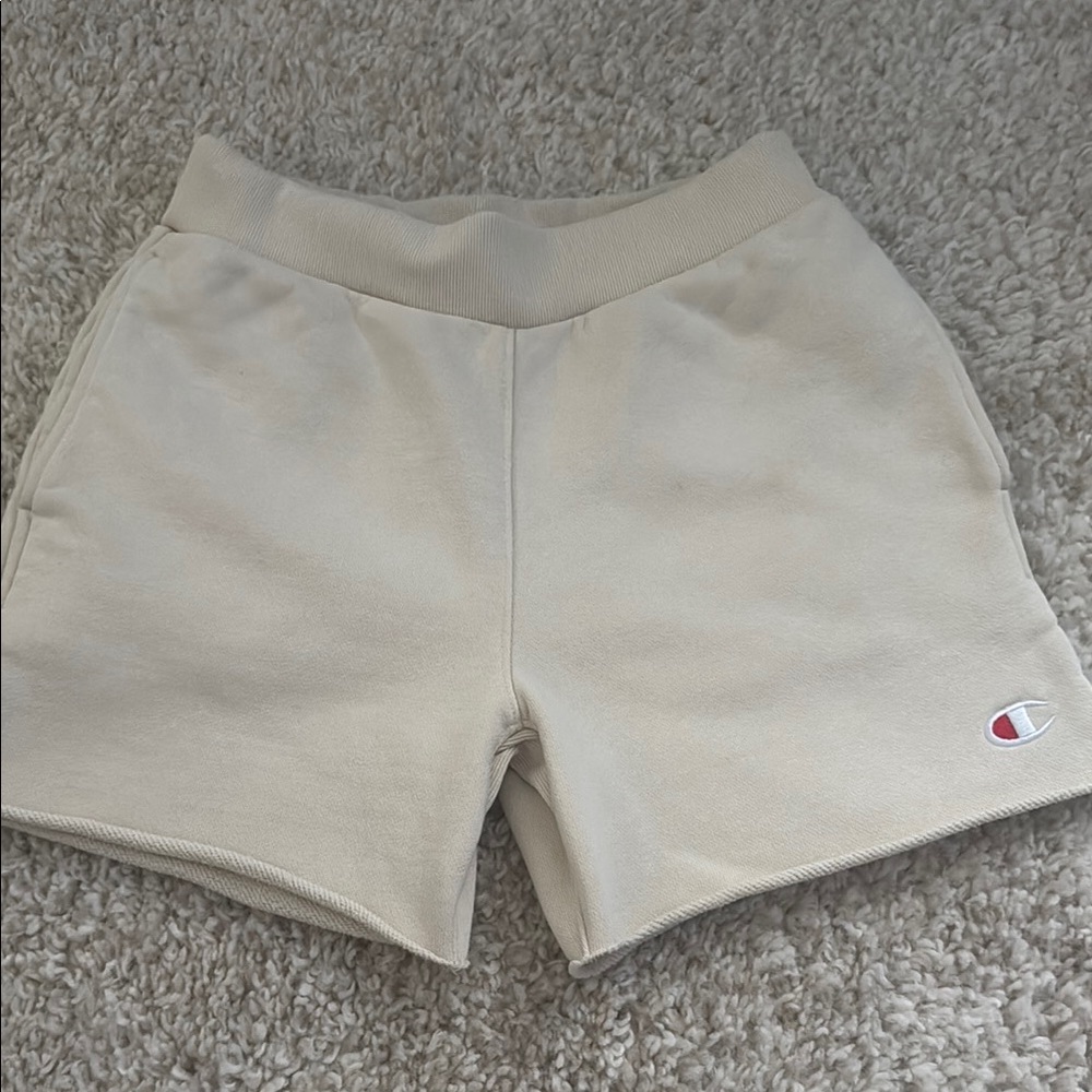 Champion Cream Athletic Shorts Relaxed Fit